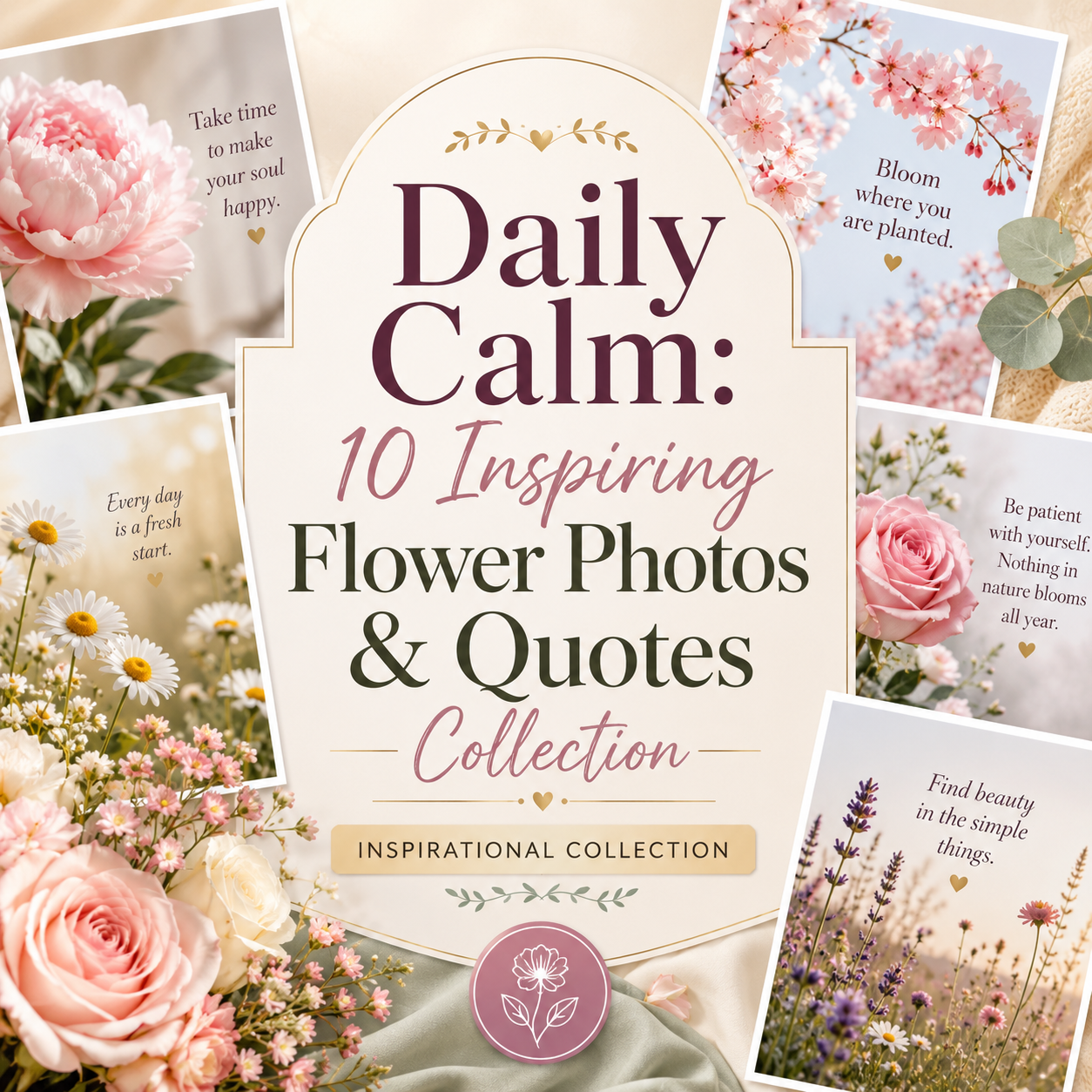 Daily Calm: 10 Inspiring Flower Photos & Quotes Collection